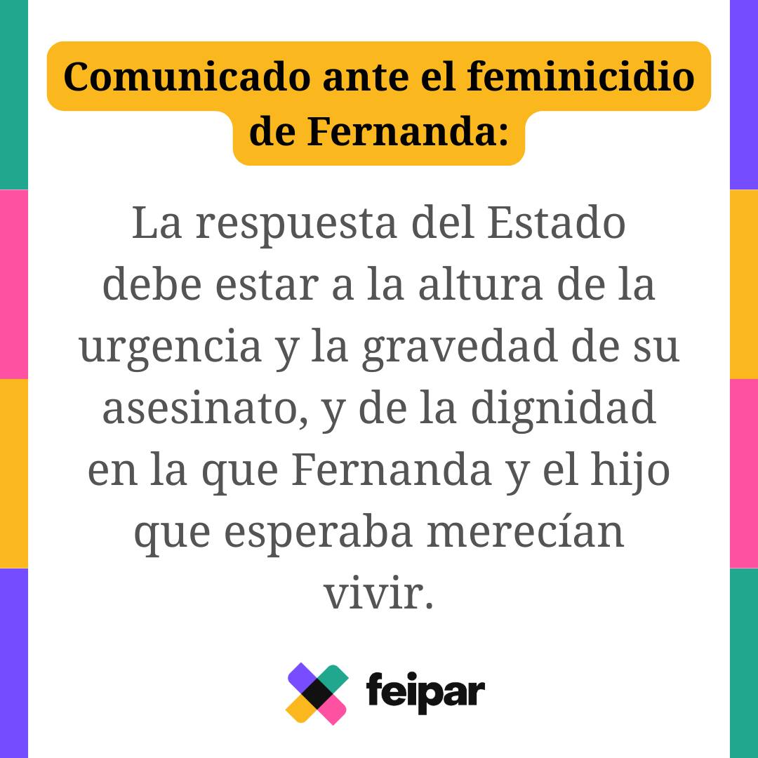 Comunicado: La respuesta del Estado debe estar a la altura de la urgencia y la gravedad del asesinato de Fernanda.